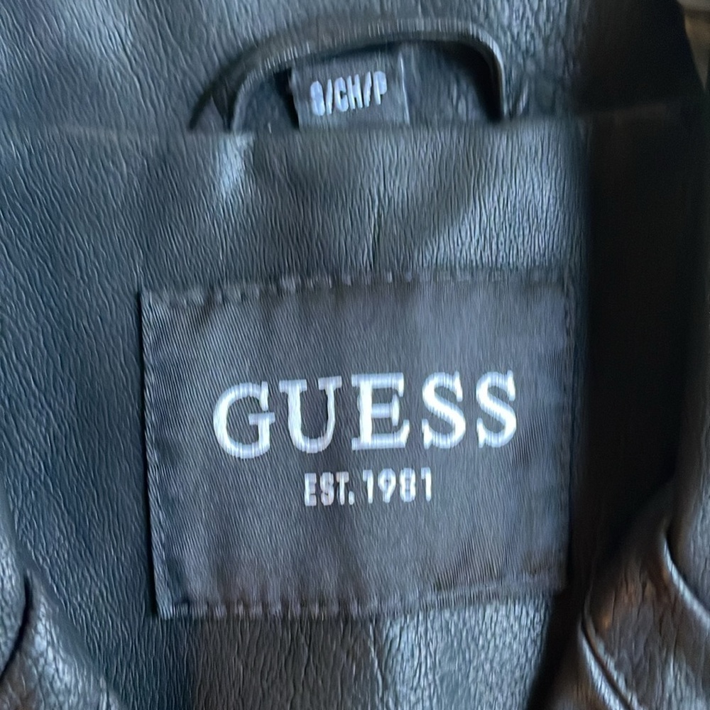 Guess Faux Leather Asymmetrical Moto Jacket, Small - Picture 9 of 13